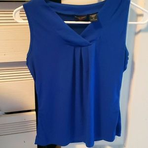 New York and Company sleeveless shirt, blue, size XS